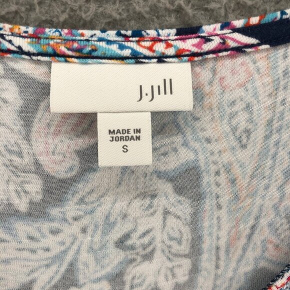 J Jill Dress Womens Small Blue Multi Paisley A Line Knee Sleeveless Stretch Sun - Picture 5 of 11